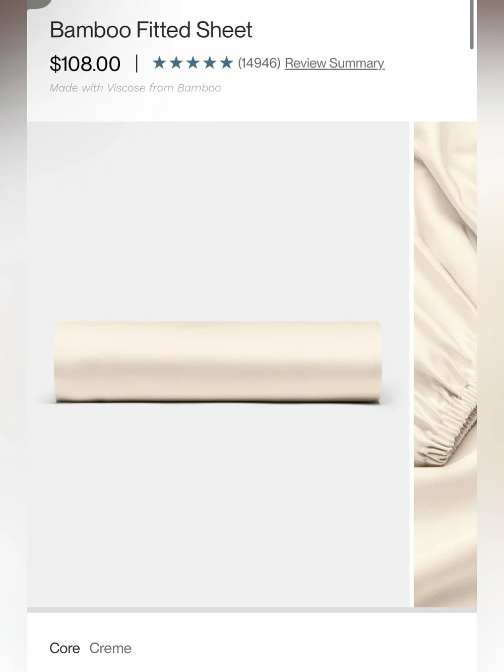 Bamboo Fitted Sheet — Cozy earth Creme